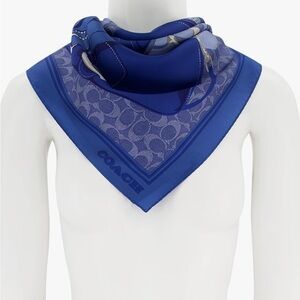 Coach Blue Patterned Women's Scarf